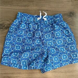 Nicole Miller Blue Floral Kids Swim Trunks